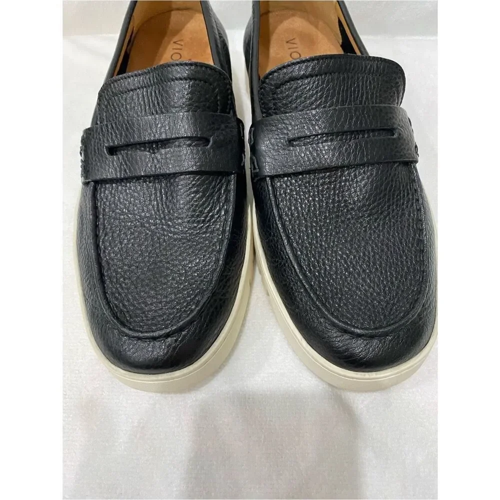 Vionic Men’s Uptown Black Leather Slip On Loafer Size 11 Wide